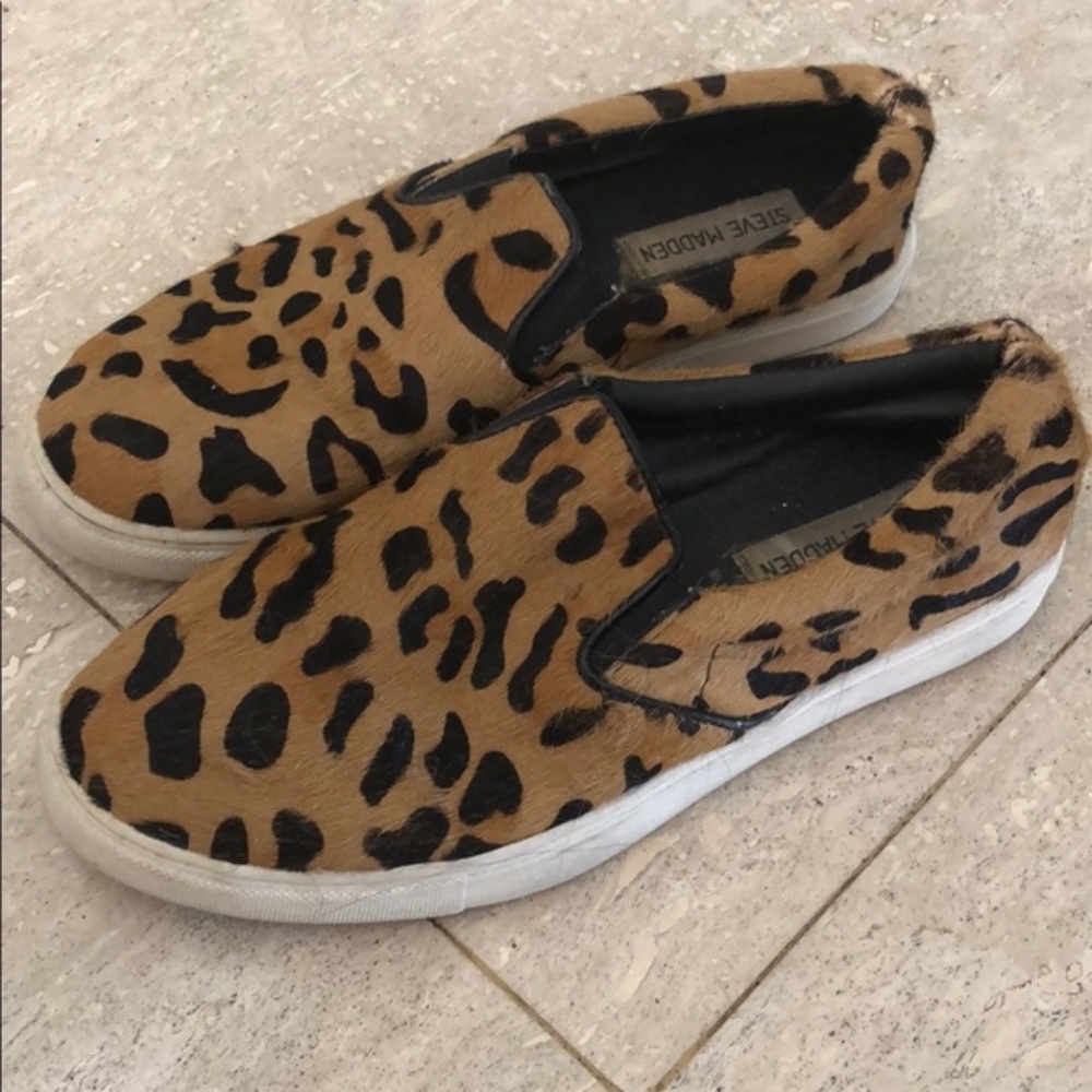 Steve Madden Leopard Slip On Size 7.5 Shoe Loafer - Picture 2 of 7